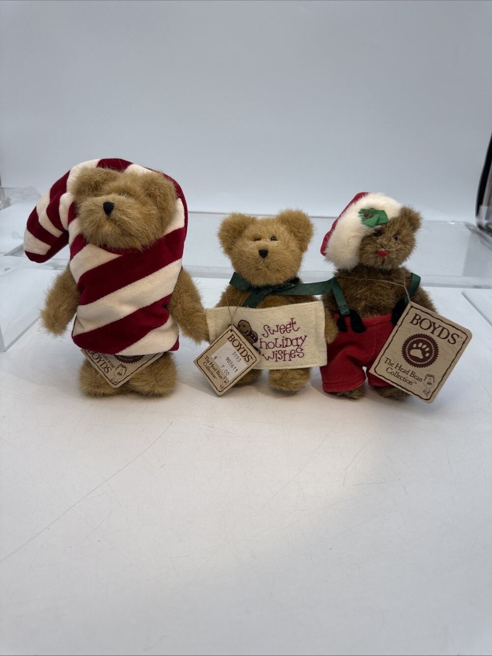NWT Boyd’s Bears Xmas - CC Peekers Candy Cane Bear, Lil’Nicky Jodibear & Sweetie